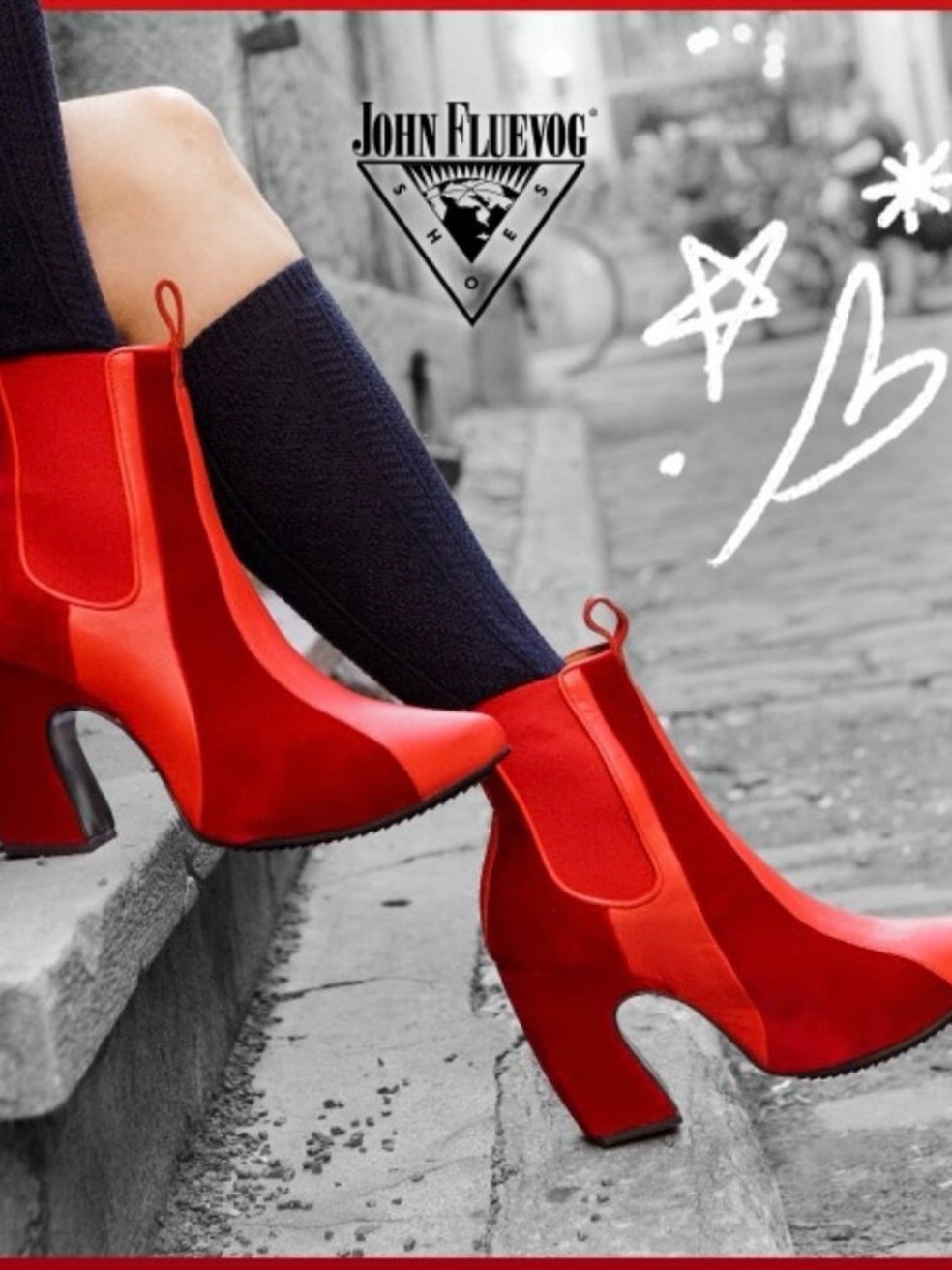 John Fluevog Fast Cars Le Mans Platform Red Velvet Chelsea Boots